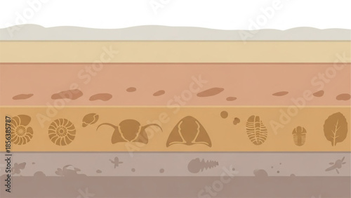 Fossil Deposits in Rock Layers