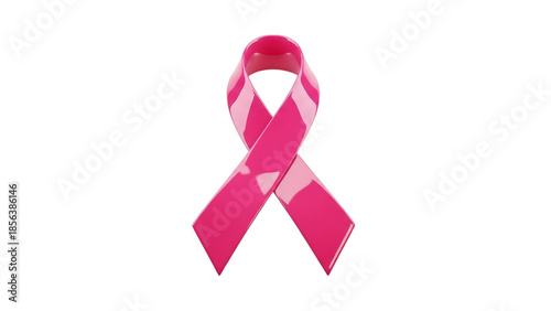 3d Pink Ribbon Symbol For Breast Cancer Awareness On Black