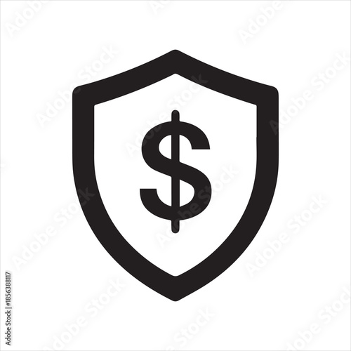 dollar sign shield icon vector illustration