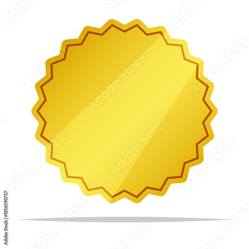 Blank gold starburst shape vector isolated illustration