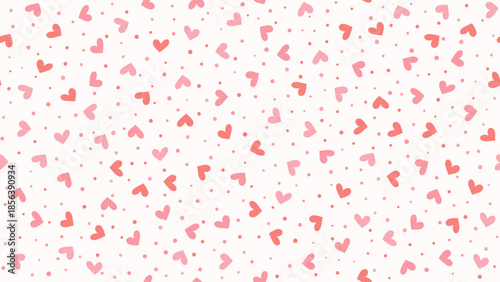 Seamless pattern with soft pink hand drawn hearts