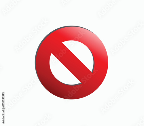 Red prohibition sign forbidden symbol isolated on white background