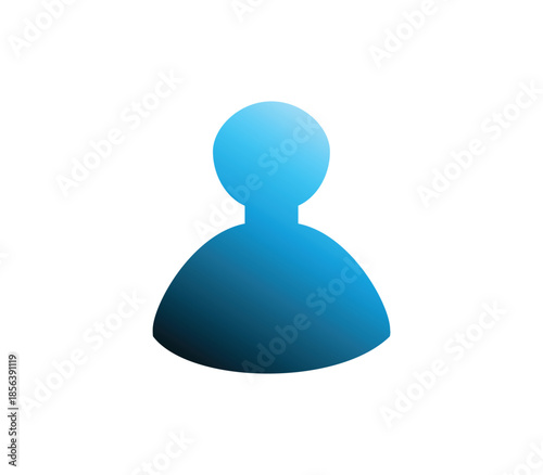 Blue gradient user icon simple silhouette for profile or avatar