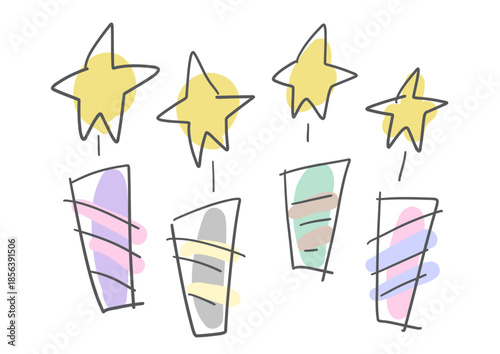 手書き風星のろうそくイラスト