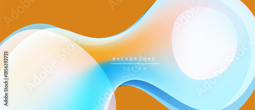 Abstract fluid shapes, orange, blue gradients. Modern design element for backgrounds, presentations. Smooth curves create dynamic visual flow.