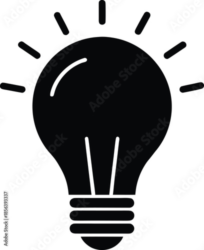 Black and White Light bulb Idea Icon