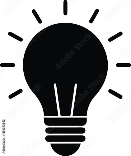 Black and White Light bulb Idea Icon