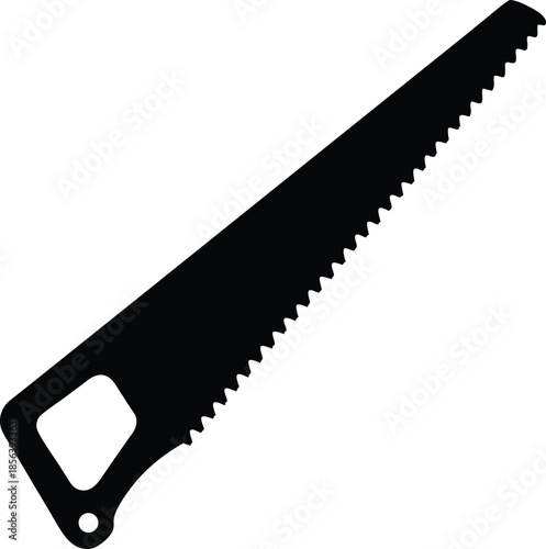 Black and White Hand Saw Icon