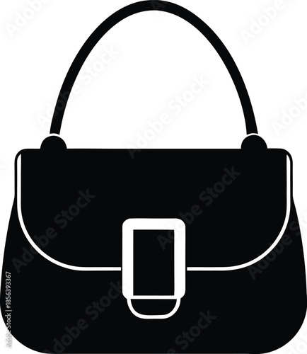 Black and White Handbag Icon