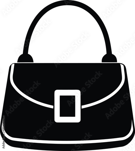 Black and White Handbag Icon
