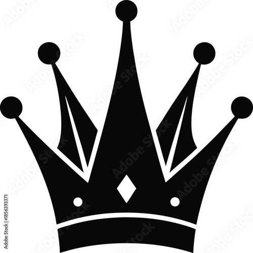 Stylized Black and White Crown Icon