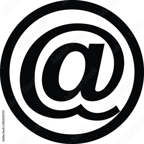 Stylized Black and White At Symbol