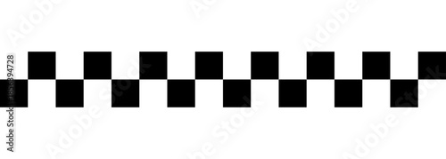 Circle frame with checkered print. Round vignette with checkerboard, race flag or chess game pattern isolated on white background. Chequered ring ornament. Vector graphic illistration.