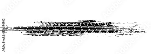 Auto tire tread grunge element. Car and motorcycle tire pattern, wheel tyre tread track. Black tyre print. Vector illustration isolated on white background.