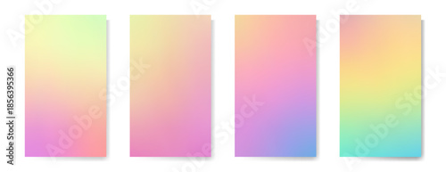 Set of colorful gradient backgrounds with soft transitions . For covers, wallpapers, posters, branding, social media and other projects. Vector, can be used for web and print.