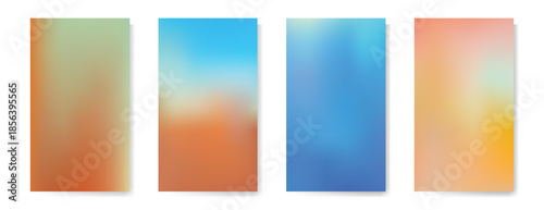 Set of Abstract Color Gradient Background for your Design. Abstract orange and blue colored blurred gradient mesh background