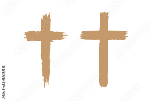 Cross clipart black and white, ash cross for Ash Wednesday card, poster, banner, post, lent, wishes with grunge christian cross, church clipart, ashes, religious cross isolated on white background