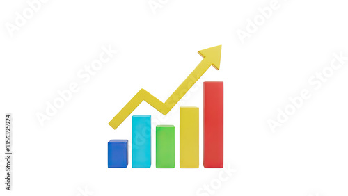 3D Bar Graph with Upward Trend Arrow on transparent background Free Download 3D Bar Graph with Upward Trend Arrow on transparent background - GFXLoad