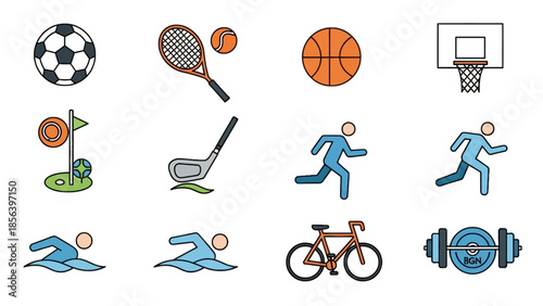 Creative Sports Equipment Icon Vector