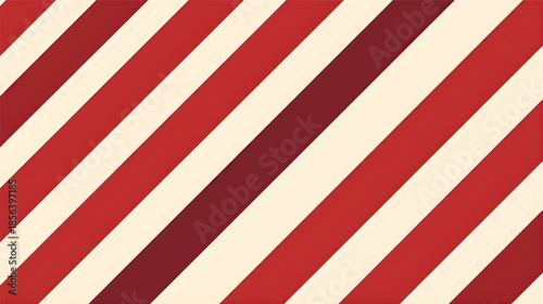 Diagonal Stripe Elegance: A simple yet captivating design featuring vibrant red and soft cream diagonal stripes, creating a visual rhythm and stylish pattern.