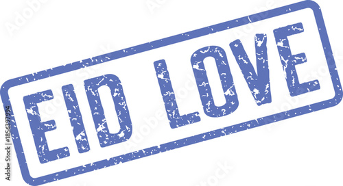Authentic Blue Distressed Stamp Featuring the Message Eid Love for Holiday Wishes
