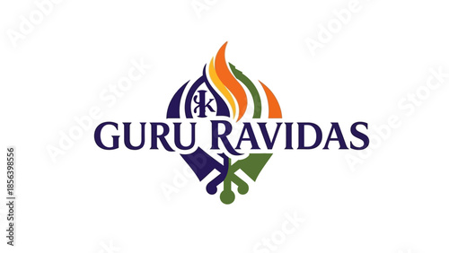 Guru Ravidas Logo with Flame and Symbol.