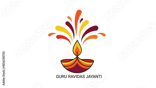 Guru Ravidas Jayanti celebration with traditional diya lamp and colorful splash.