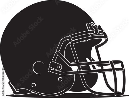 Vector Illustration of a Football Helmet, Detailed Protective Equipment for Gridiron Sports , Generative Ai