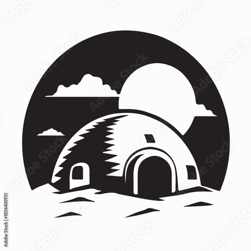 Igloo House Logo Vector Vintage Simple Illustration Template Icon Graphic Design