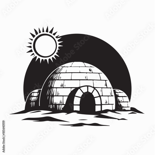 Igloo House Logo Vector Vintage Simple Illustration Template Icon Graphic Design
