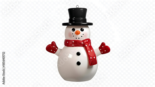 Snowman ornament: A charming snowman ornament, adorned with a top hat, rosy cheeks, and a festive scarf, radiates warmth and winter cheer. 