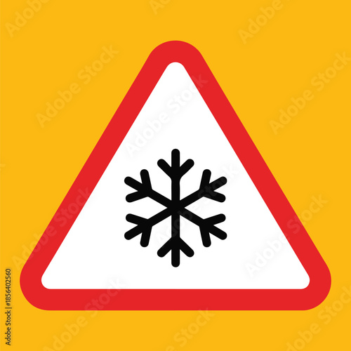 Snow or Ice Warning Traffic Sign Vector
