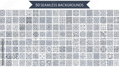 Collection of 50 Unique Seamless Abstract Geometric Backgrounds and Decorative Textures for Digital Design Projects