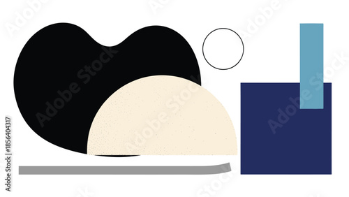 Stylized abstract graphic of an industrial facility, showing a chimney and a domed structure, representing manufacturing processes.