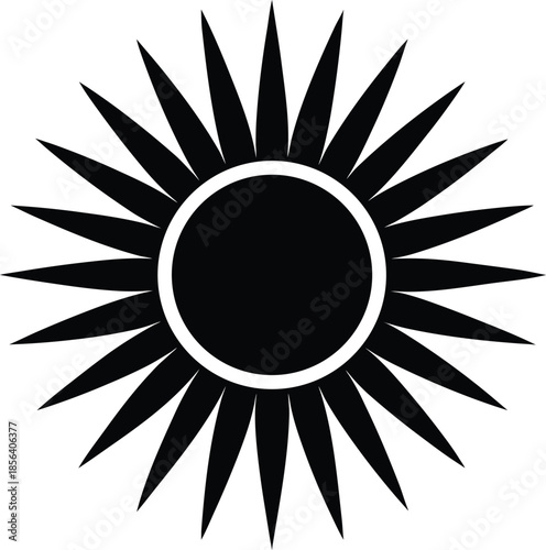 Black Sun Rays Silhouette Vector Graphic 3