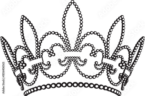 Stylized royal Mardi gras crown outline with fleur de lis design