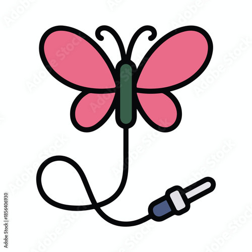 Pink butterfly keychain