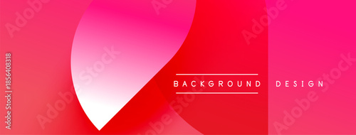 Abstract gradient background. Pink, red hues blend smoothly. Minimalist design features text elements, simple shapes. Modern aesthetic.