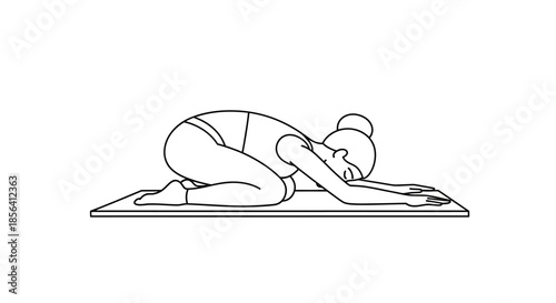 Woman Doing Yoga on a Mat.