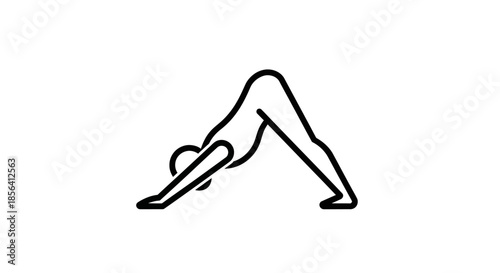 Simple Line Drawing of Yoga Pose.
