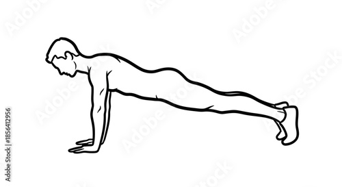 Man Performing Plank Exercise Silhouette.