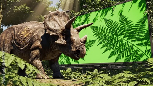 Dinosaurs_Ambient fern shadow distortion scene 2 with fern shadow distortion effect dinosaurs_ambient style featuring cinematic, 4k,
