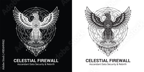 Celestial Firewall Ascandant Data Security Phoenix and Atom Logo