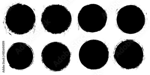 Grunge circles, brush strokes, lines, ink smudges, hand-drawn scribble shapes. Handmade sketchy marks, acrylic stains, charcoal streaks. Paint textures, dry brush effect. Vector illustration. 