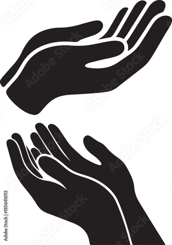 Cupped hands symbolizing receiving, giving, care, and protection