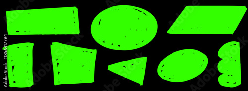 Expressive triangle shape with circle elements, drawn in marker lines and brush strokes, dry brush feel. Subtle highlight focus repeats as underline and highlight frame the triangle marker artwork.