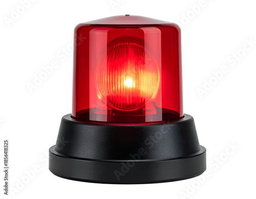 Minimal Emergency Siren with Stylized Light Rays, Modern Alert Icon, 3D Illustration. PNG Format.