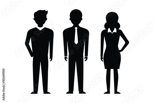 Group of business people silhouette on white background