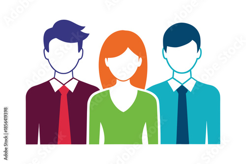 RLLeadership and business team silhouette isolated on white background