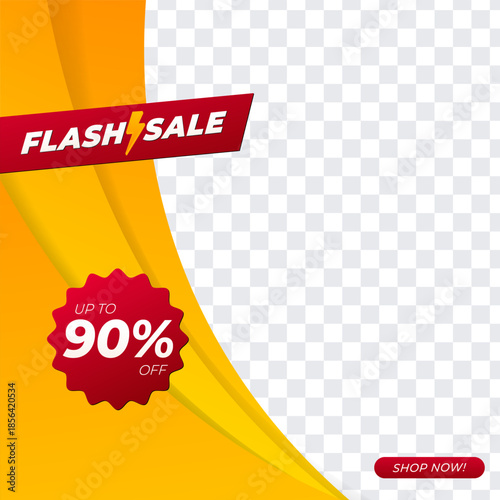 New Banner Social Media Flash Sale and Super Sale Design Template